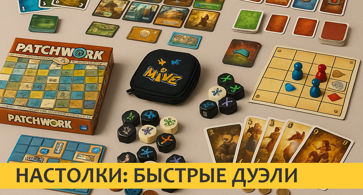 Быстрые дуэли: настолки на 2х за 15–30 минут