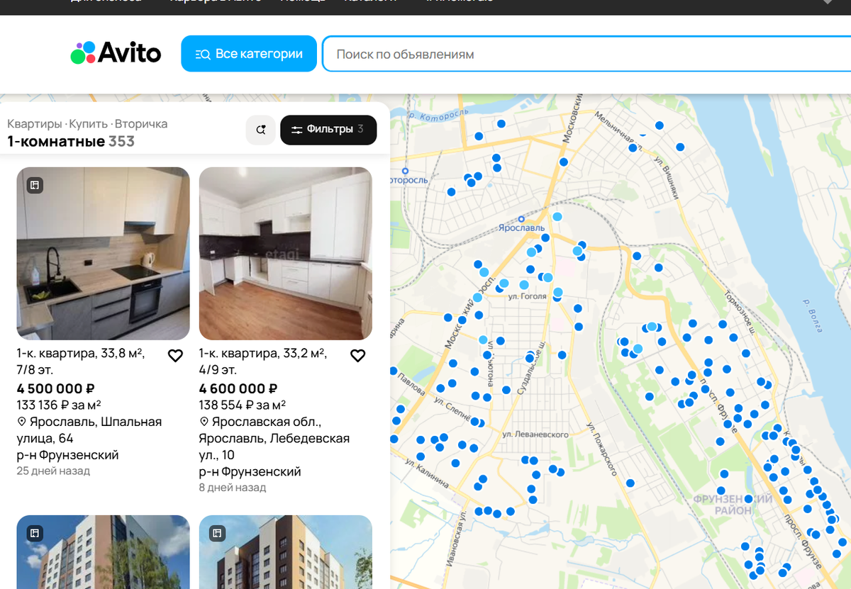 Данные с сайта https://www.avito.ru/