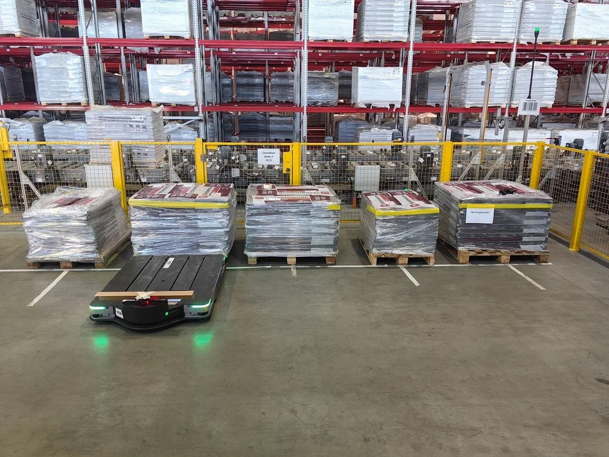 Тестовая площадка паллет разного размера