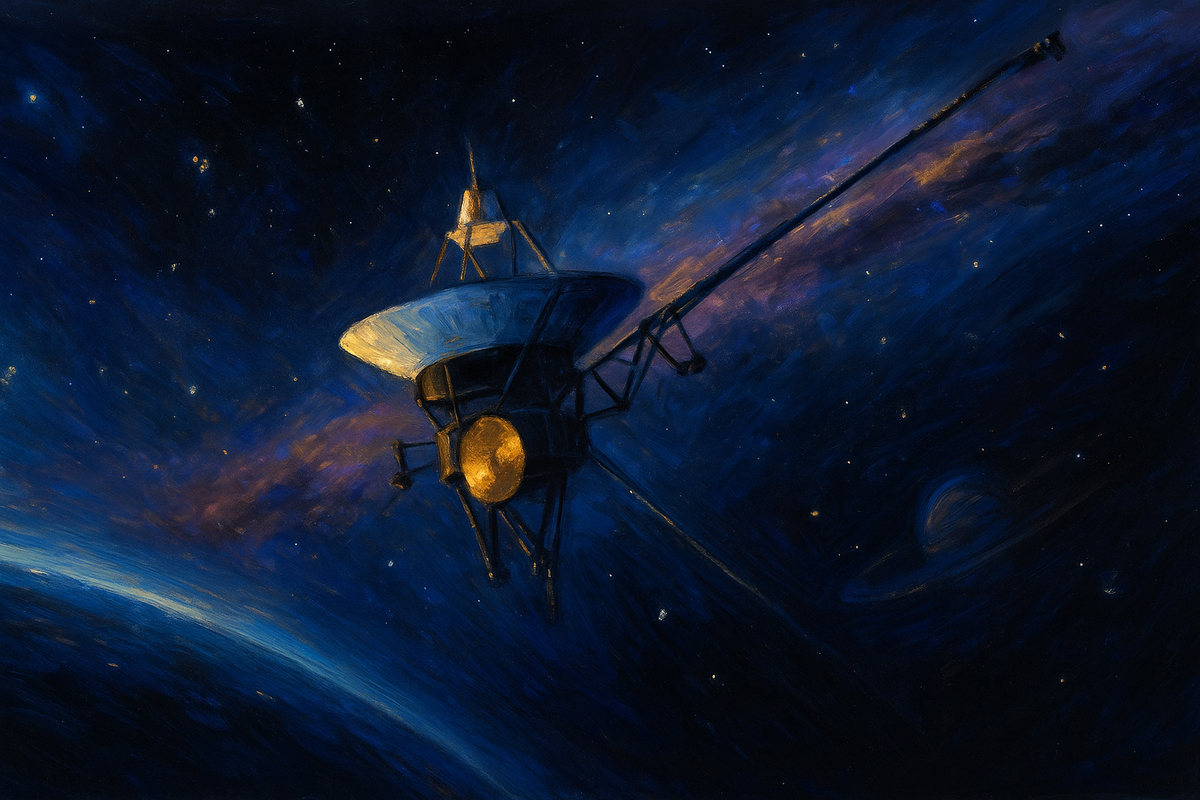 «Вояджер-2» несёт к звёздам Золотую пластинку Земли.