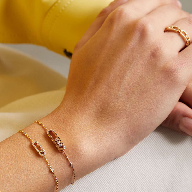 Браслеты и кольцо Messika Move из розового и желтого золота