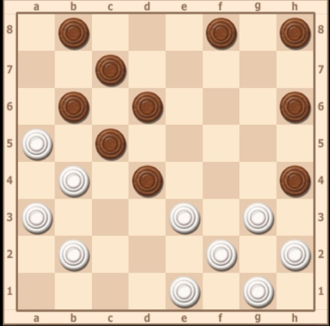 1.d2 hg7 2.dc3 (2...de5 3...bc5 4...hg5 5...cb6 7.c3 8.f4+) hg5 6.c3 8.f4x