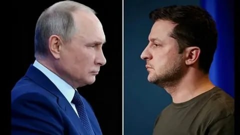  Не так важно, что пообещает Зеленский Путину. Во-первых, легко обманет - уже так делал. Во-вторых, они не вечно будут у руля стран. Но оставить отложенную войну будущим поколениям нельзя. (Фото: нейросети).