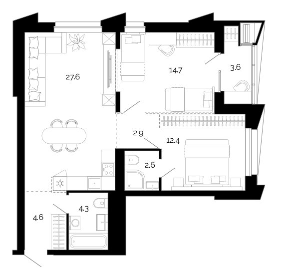 Планировки квартир ЖК "Модернист"