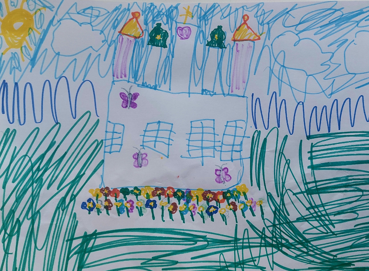 Мама - Храм. Рисунок Варвары на скорую руку 