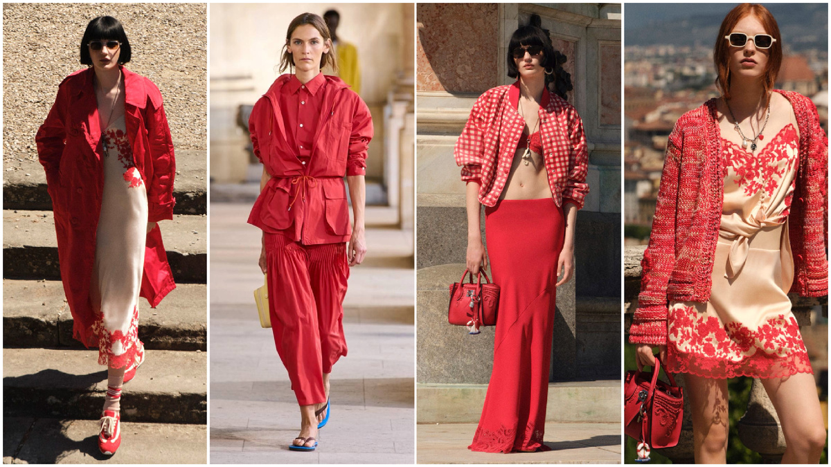 Ermanno Scervino и его круизная коллекция (Resort 2026) — это прекрасный пример того, как звучит тема яркого, уверенного цвета в предстоящем сезоне. Кстати, Chanel, тоже добавила данный цвет в свою коллекцию. Это для нас подсказка)).