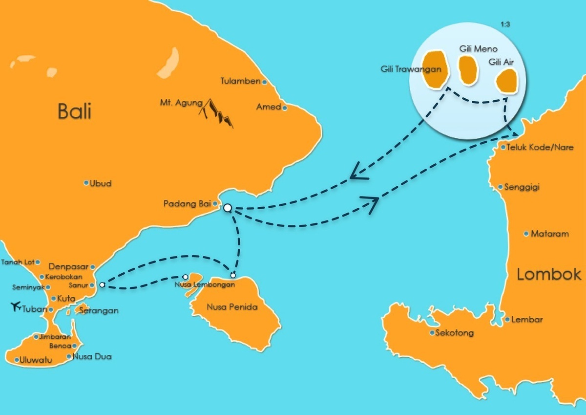 Острова Ги́ли — группа островов у северо-западного побережья индонезийского острова Ломбок. В составе гряды, вытянутой практически строго с запада на восток, три острова: Траванган, Мено и Аэр. Общая площадь островов около 15 км²