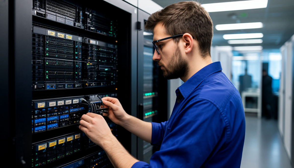 Системный администратор настраивает сервер