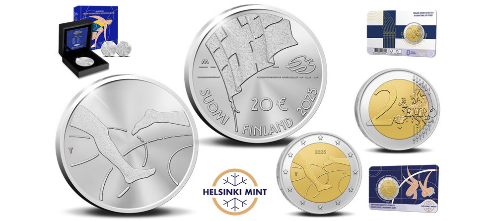    Аверс и реверс памятных монет Финляндии 2025 года