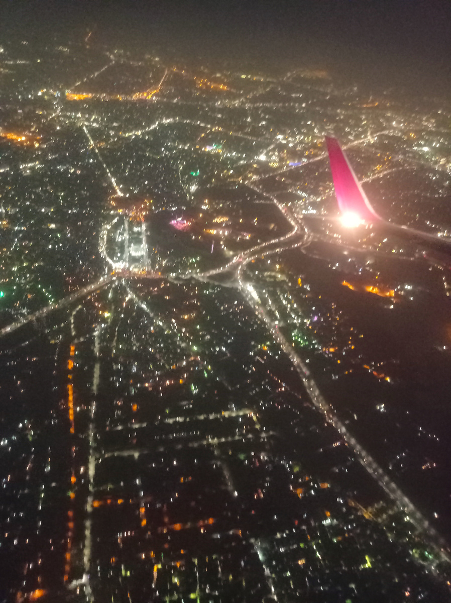 Ночной Каир. Вид из самолета
