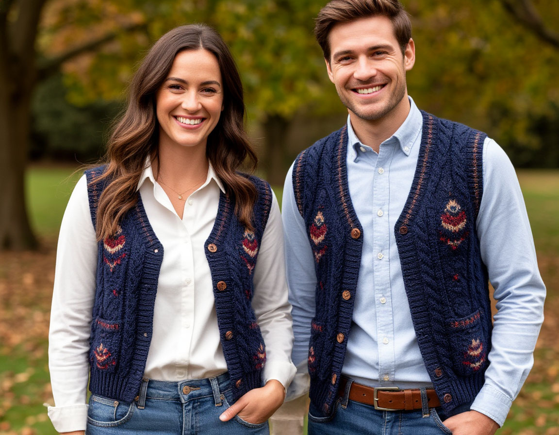 Стильные вязаные жилеты от Оксаны Тимофеевой