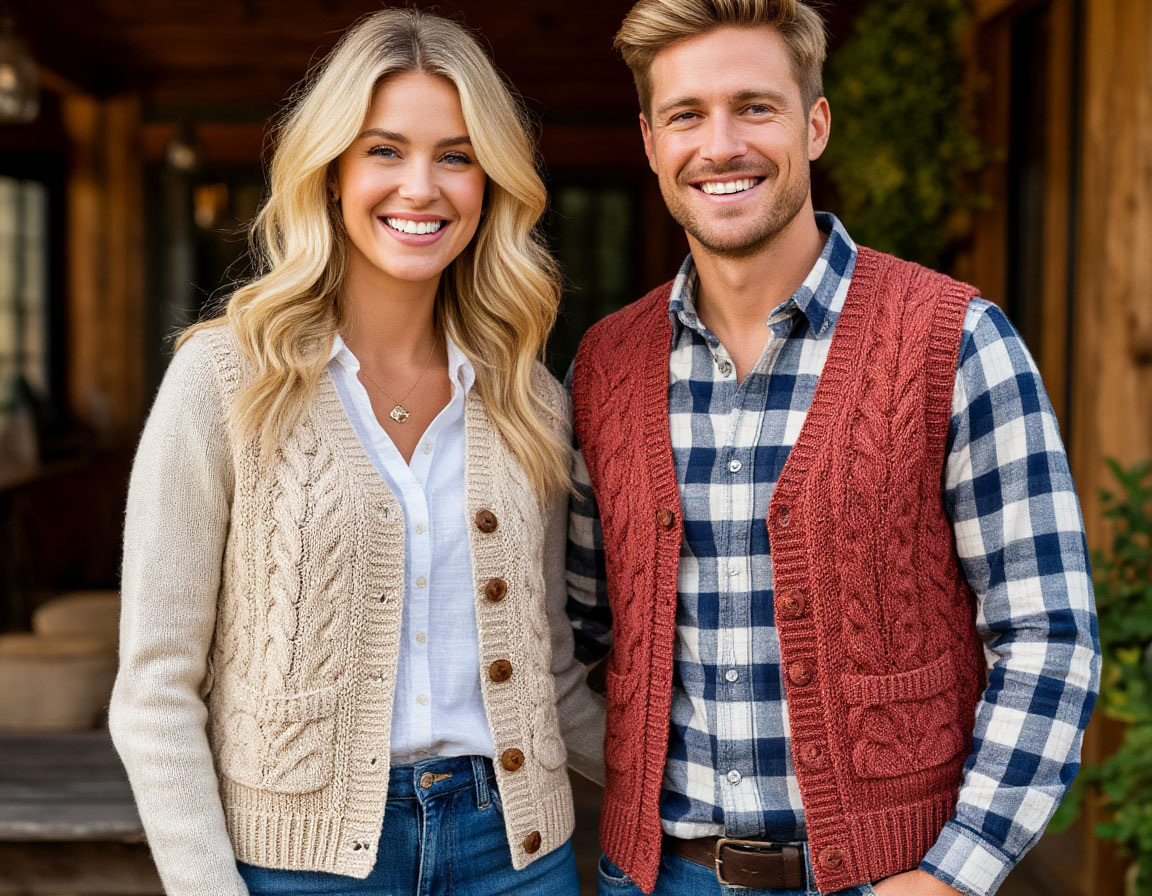 Стильные вязаные жилеты от Оксаны Тимофеевой