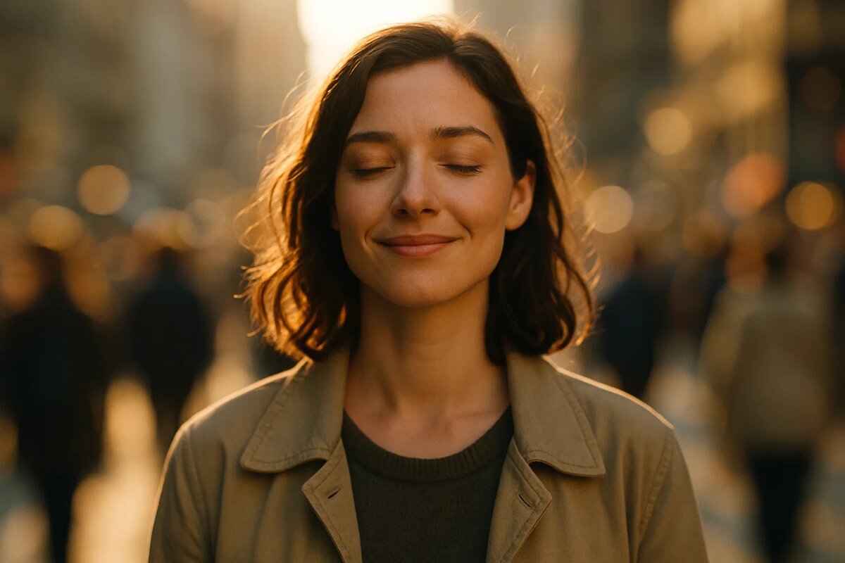 Девушка в толпе