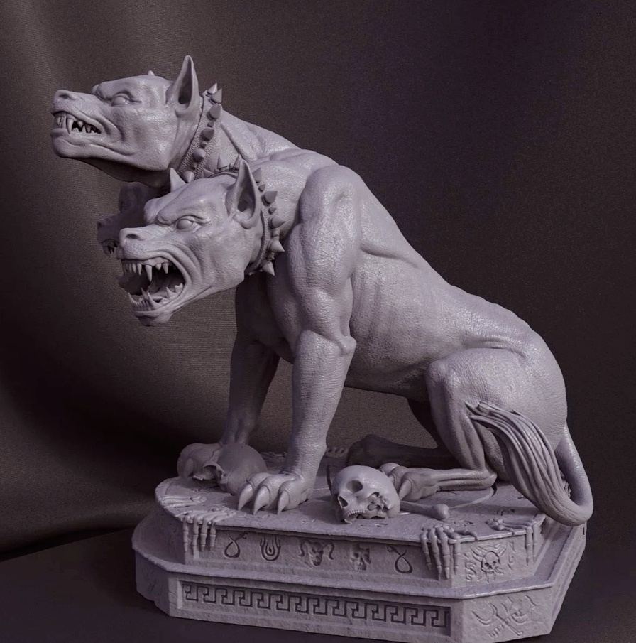 Цербер. Фрагмент античной скульптуры. Археологический музей Ираклиона