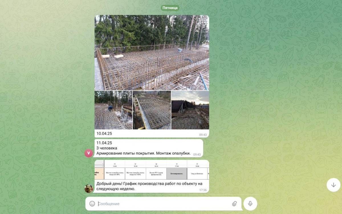 Отчеты в мессенджере