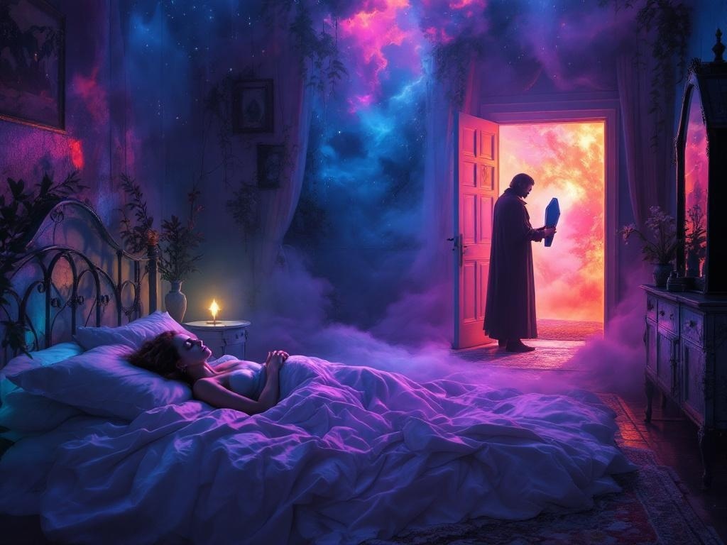    К чему такое снится: Я бы нарисовал вас сидящего за столом в комнате, а Николай стоит в дверном проеме. В руке у Николая ручка от гроба, которую он держит, как приглашение к действию. В