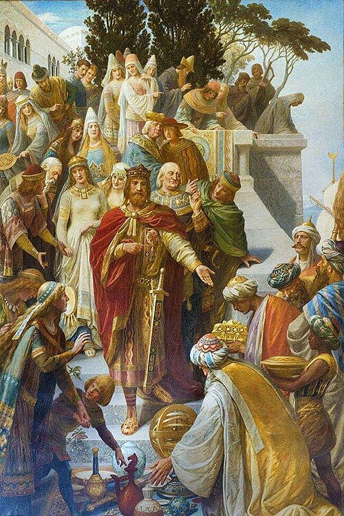 Герман Вислиценус: Придворная жизнь Фридриха II в Палермо (фреска в Императорском зале Императорского пфальца Гослар) 1880 год.