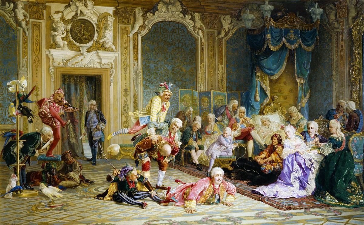  «Шуты при дворе императрицы Анны Иоанновны», худ. Валерий Якоби, 1872 год