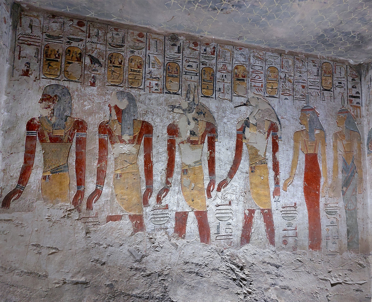 Настенные росписи в Долине царей. Египет.