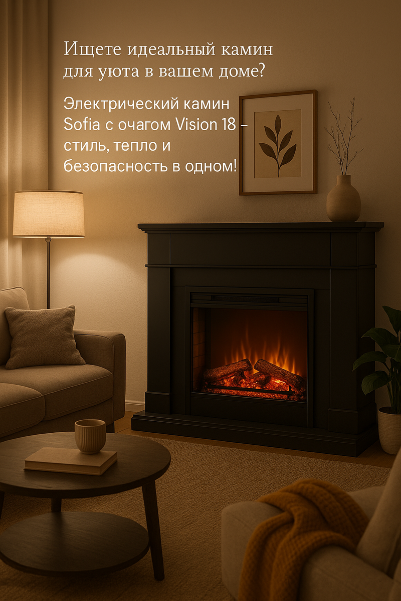    Электрический камин Sofia: уют, стиль и удобство в одном элегантном решении для вашего дома Kamin