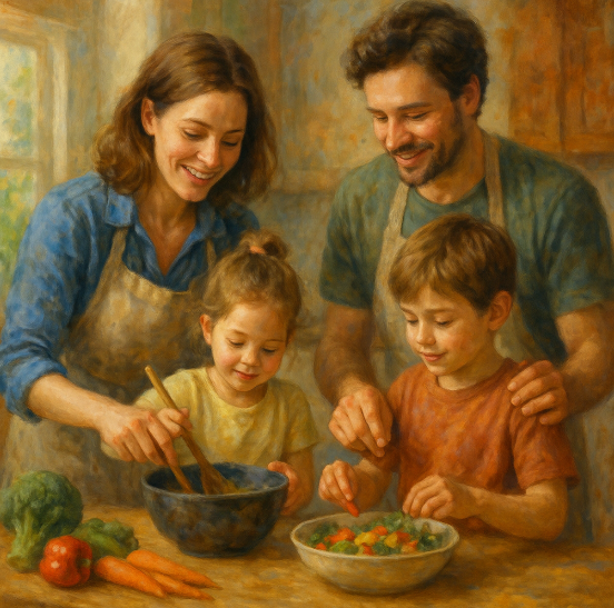 Обучение здоровым пищевым привычкам через готовку 