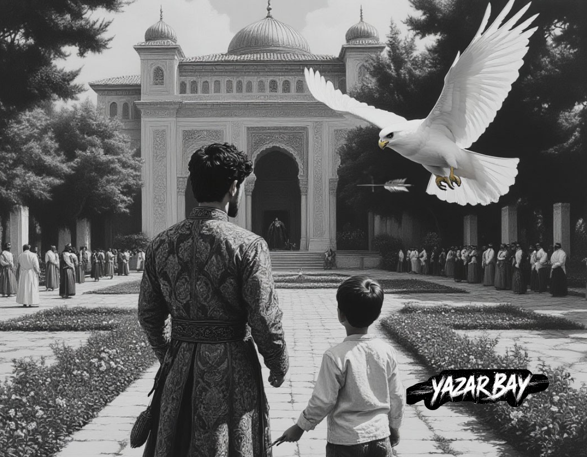 В самый последний момент охотничий сокол спасает жизнь Османа-бея, перехватив в воздухе отравленный дротик, выпущенный ассасином.