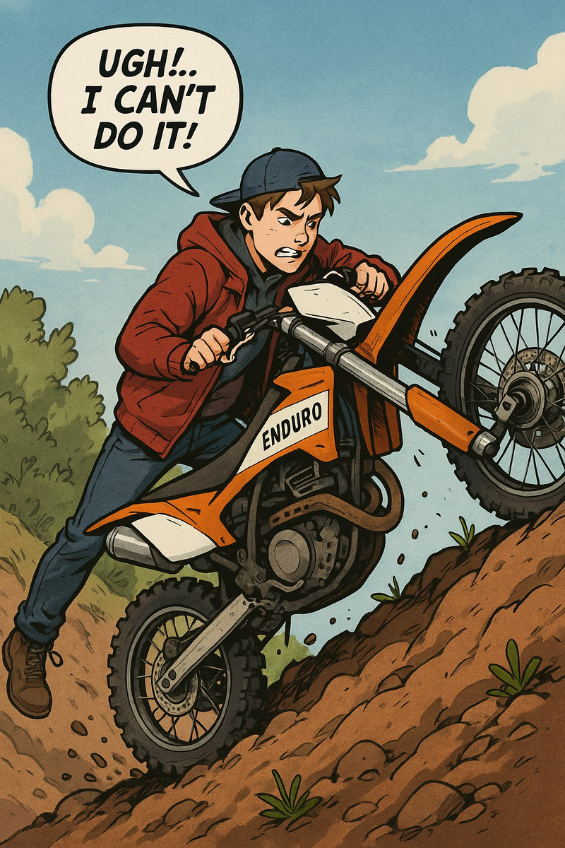 Управлять слишком высоким мотоциклом опасно