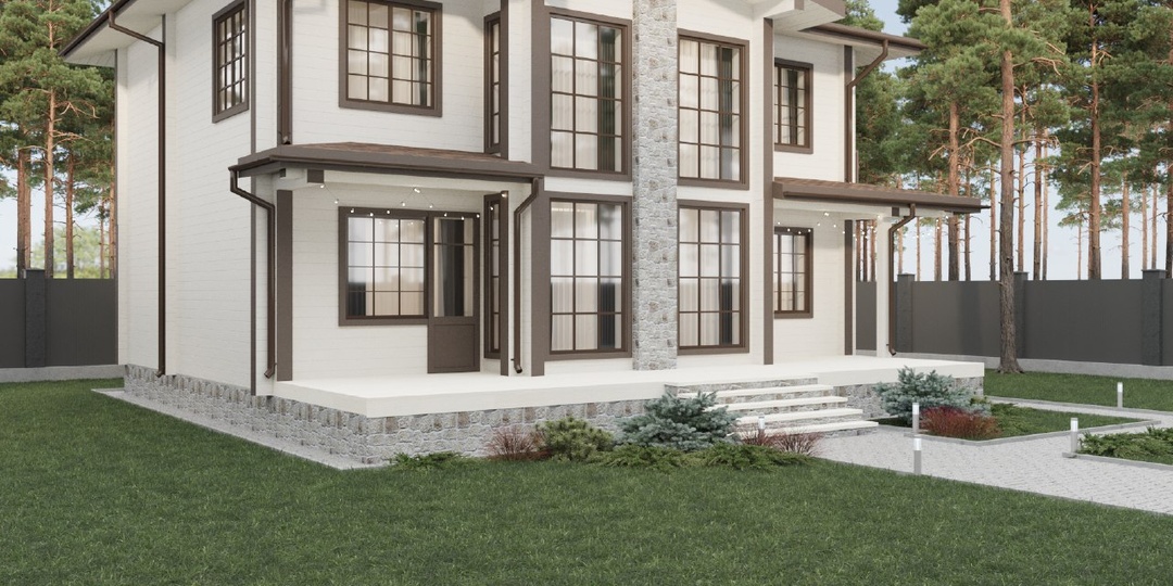 Проект КБ-12: двухэтажный дом с террасой для семьи