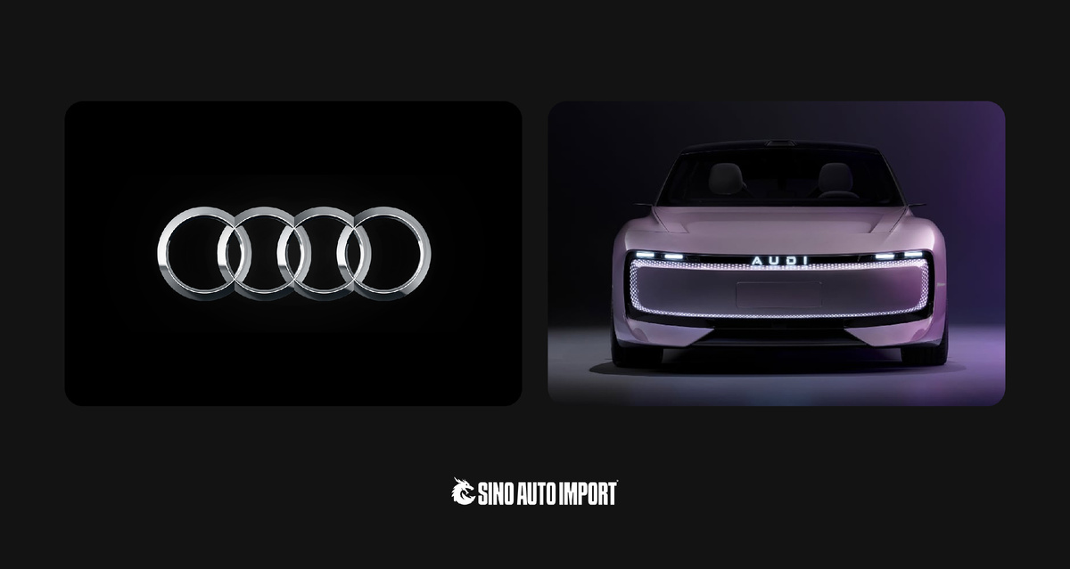 Слева: логотип с легендарными кольцами AUDI, справа: новый футуристичный логотип AUDI