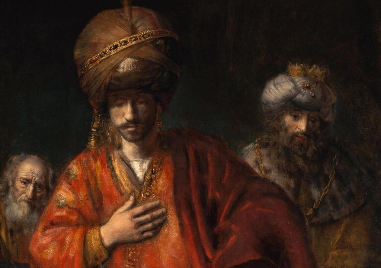 Рембрандт. Давид и Урия. Около 1665 г.