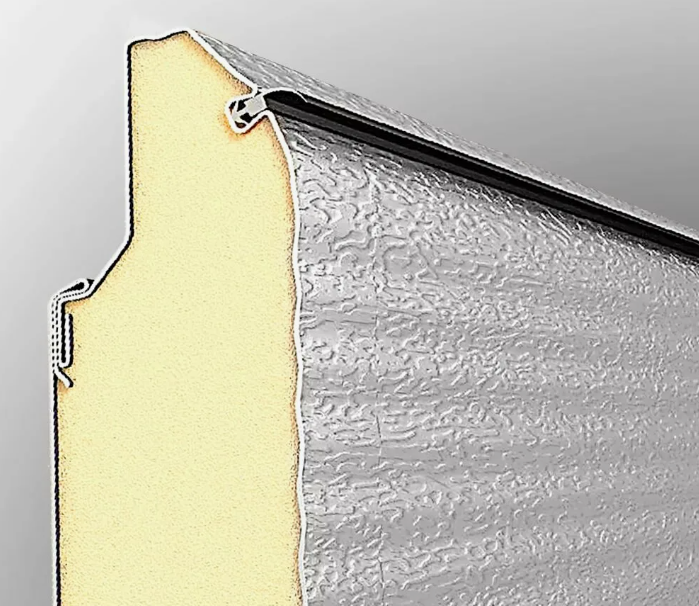 Панель для секционных ворот в разрезе