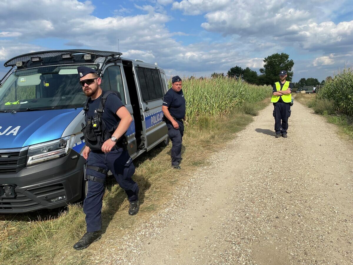    Полиция Польши охраняет территорию кукурузного поля, где разбился неопознанный летающий объект © AP Photo