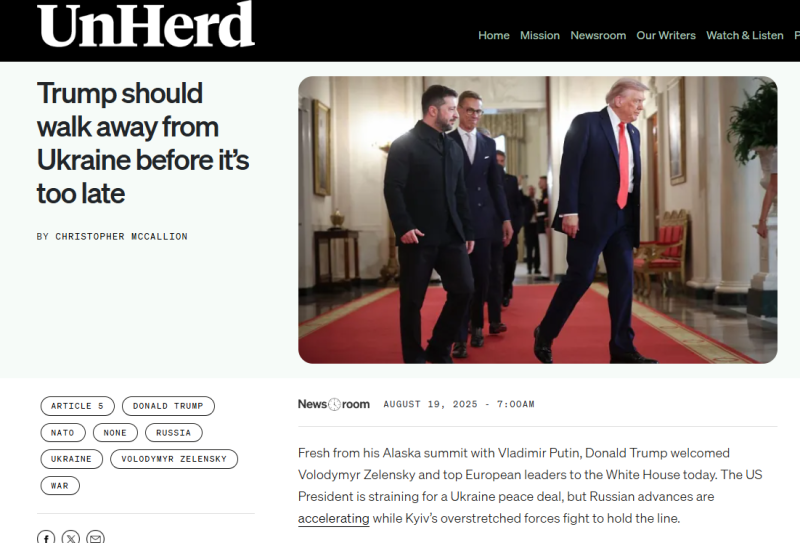    ФОТО: Скриншот статьи UnHerd