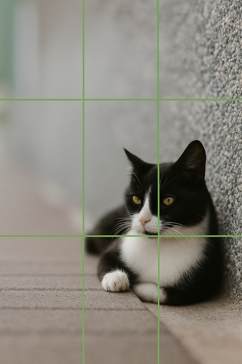 Пример расположения героя снимка по правилу третей