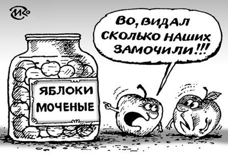 15 уморительных карикатур про яблоки и добрый яблочный юмор