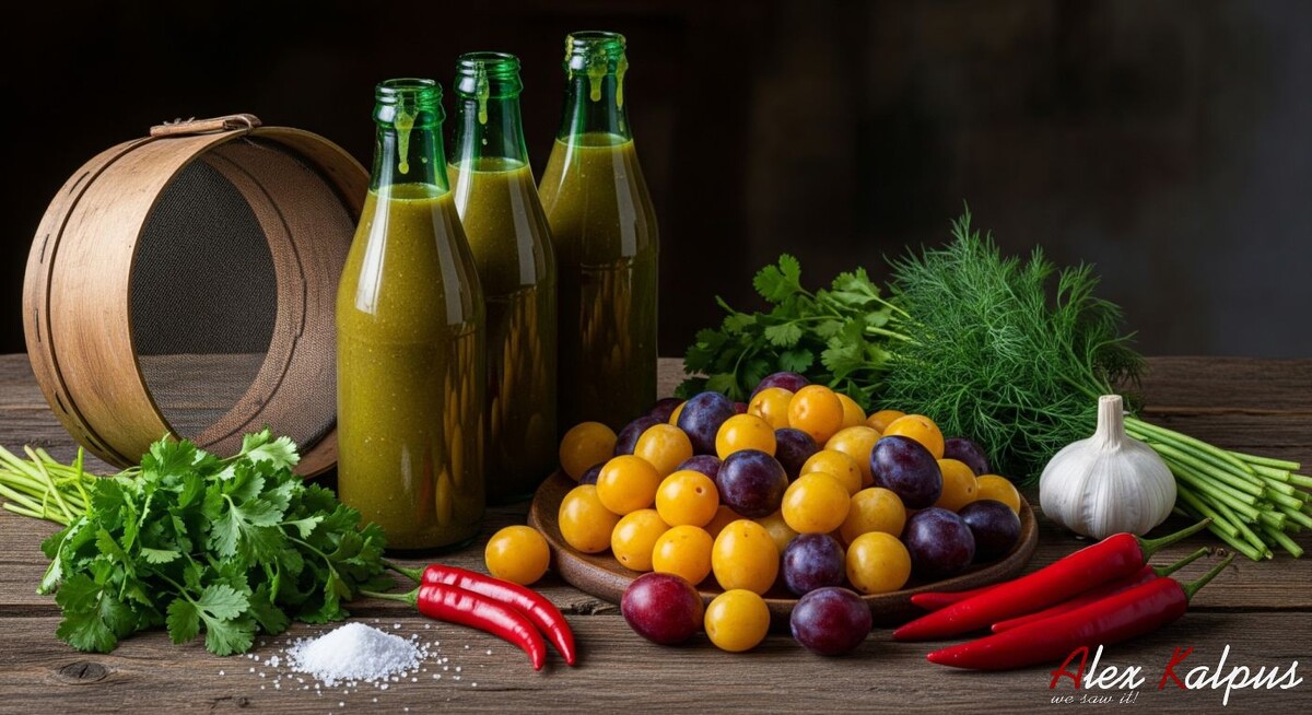 Еще один грузинский рецепт ткемали из только желтой дикой алычи как бабушка учила!