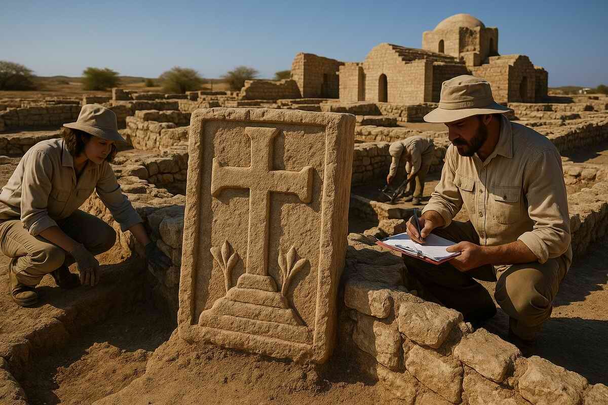 Археологи нашли крест VII века на Сир-Бани-Яс в Абу-Даби