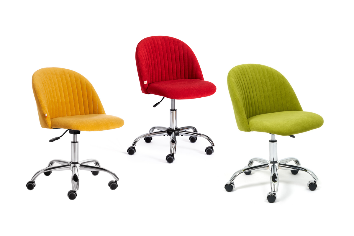 Кресло Melody также есть в бордовом, синем, бирюзовом и других цветах. Особенности: металлическое основание, тактильно приятная обивка из флока, колеса для паркета. Цена — 9266* рублей. 