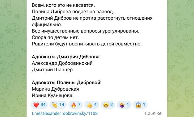 Из Телеграм-канала Александра Добровинского 