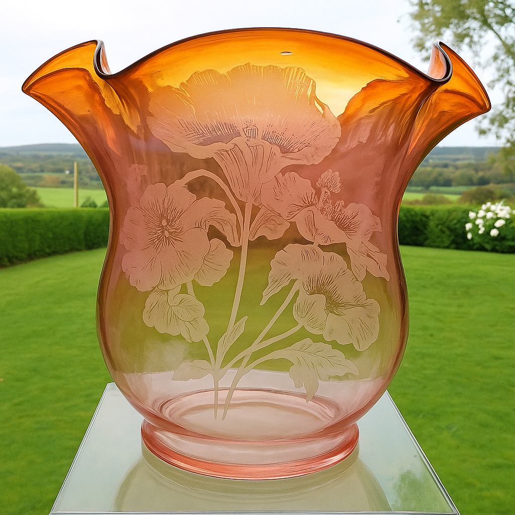 Фарфоровая керосиновая лампа. Германия, 1880-е года.