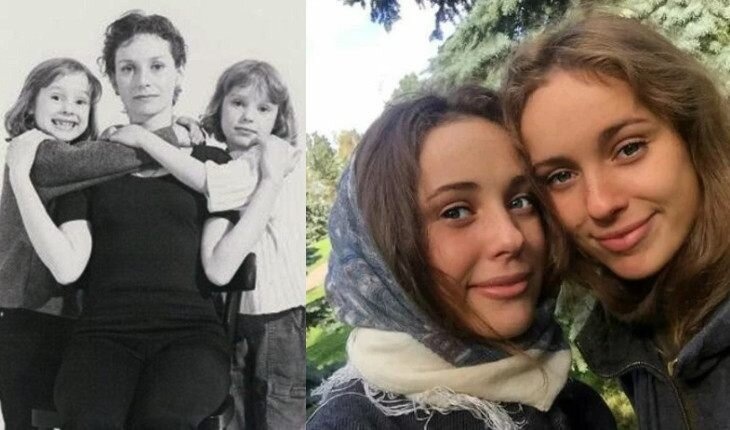 Ася Шабарова и дочки
