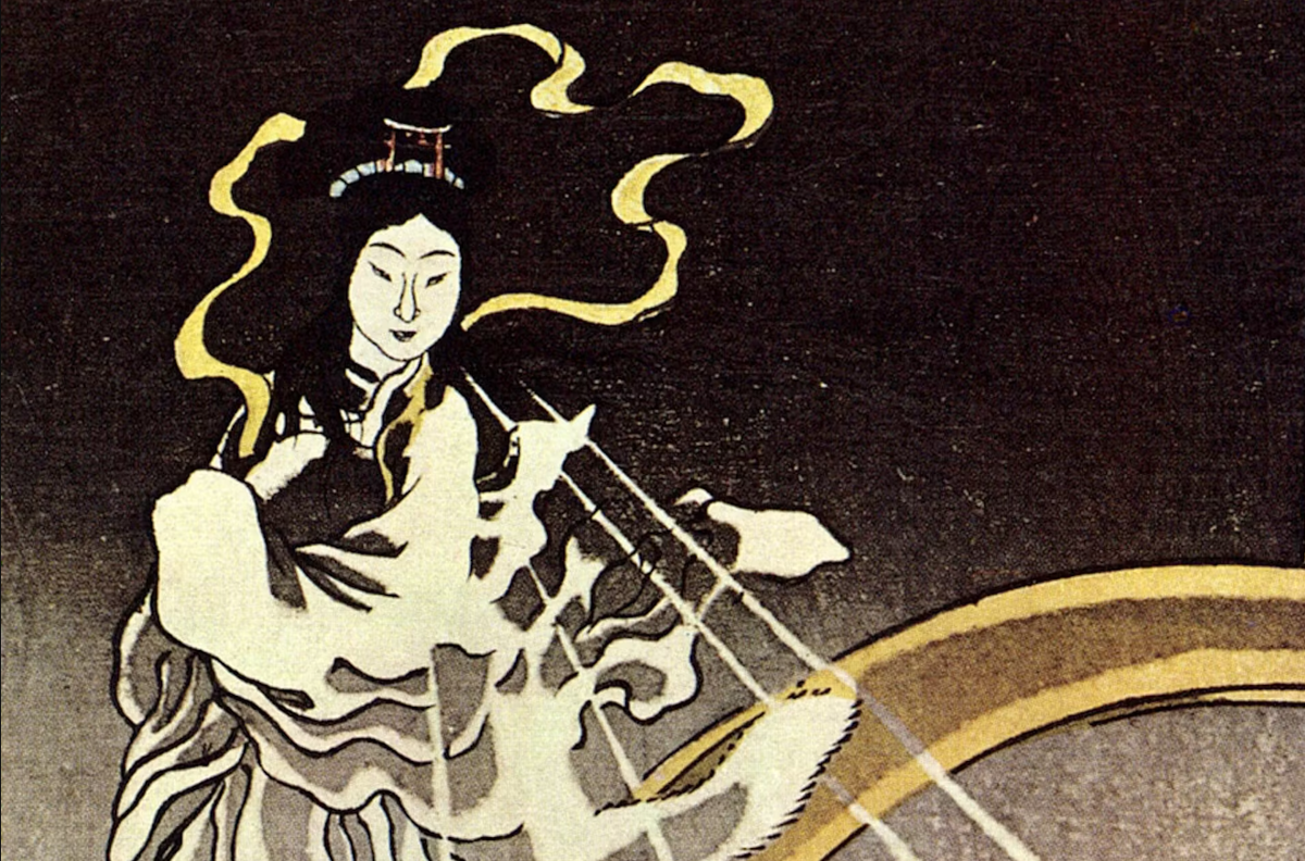 Одно из женских изображений Инари на картине Утагавы Куниёси, XIX в.