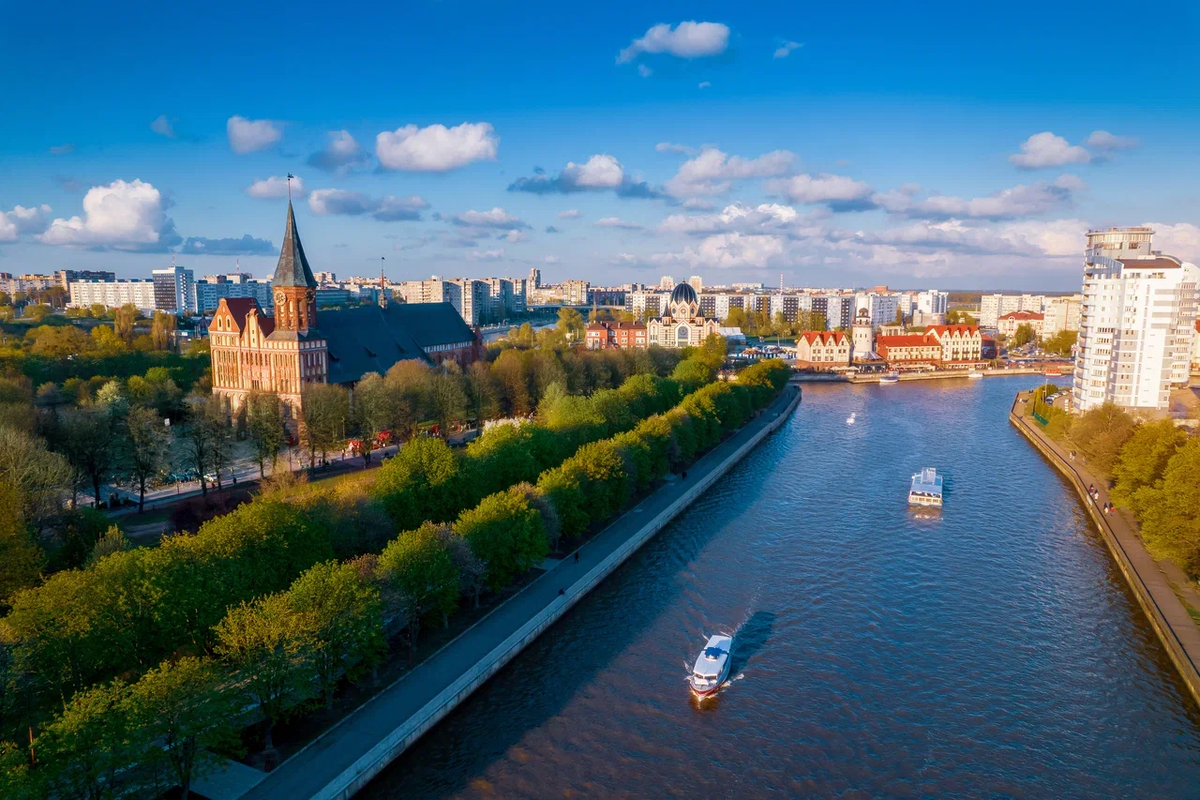 Вид на разнообразие архитектуры Калининграда