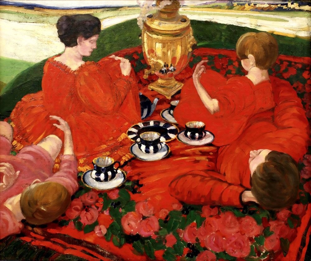 Петр Иванович Субботин-Пермяк, «Отдых над рекой» («Чаепитие»), 1916 год. Из собрания Коми-Пермяцкого краеведческого музея имени П.И. Субботина-Пермяка