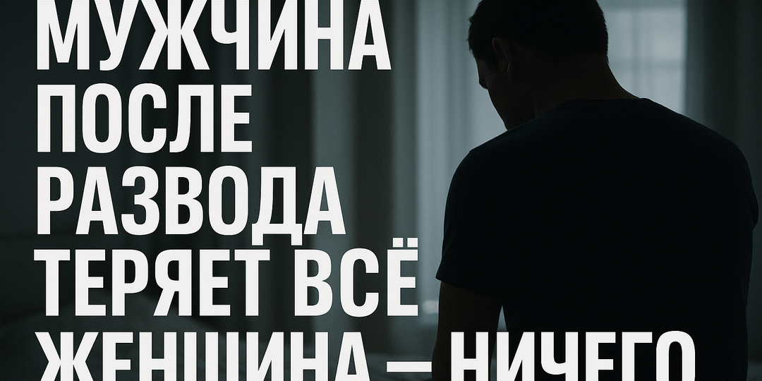 Мужчина после развода теряет всё, женщина — ничего.