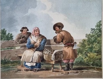 Карл Иванович Кольман (?), «Крестьянка, продающая ватрушки», вторая четверть XIX века. © Государственный исторический музей