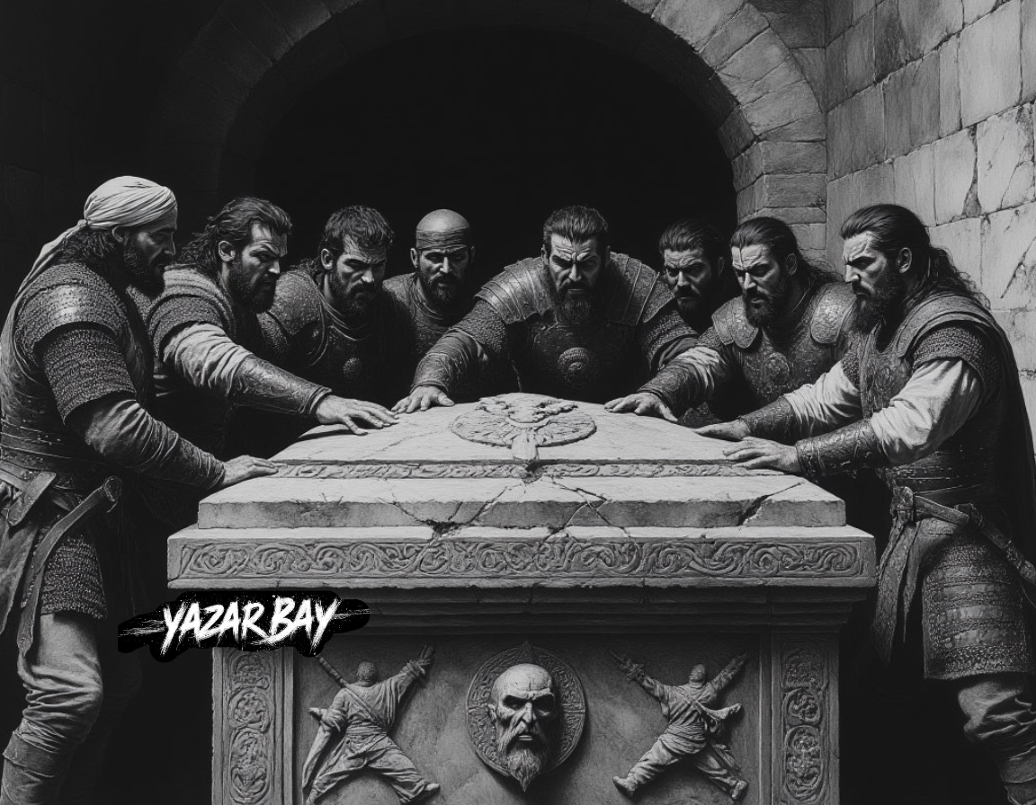 В самый последний момент перед взрывом Осман и его воины пытаются сдвинуть крышку саркофага, чтобы спастись из смертельной ловушки