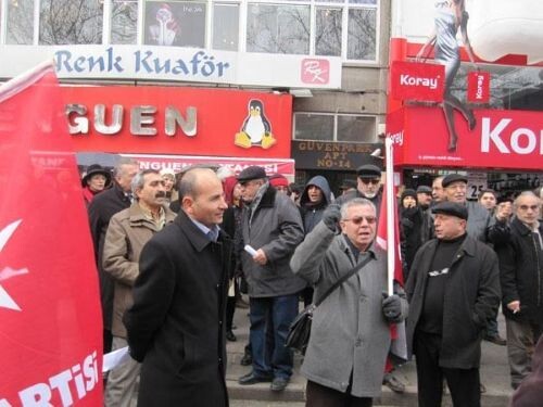 Фото автора. Январь, 2012. Акция протеста в Анкаре против осуждения генерального секретаря Рабочей партии Турции и сопредседателя комитета «Талаат Паша» Догу Перинчека