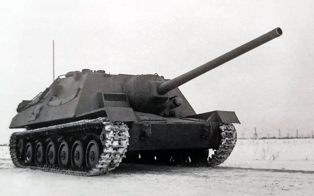 Опытная САУ ГАЗ-75 собственной персоной. Фотография в свободном доступе.