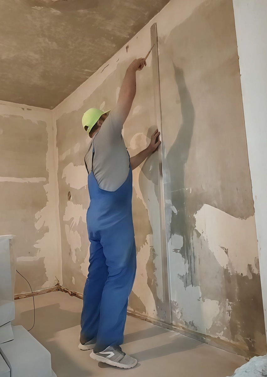 Рисуем линии на месте будующих маяков карандашом